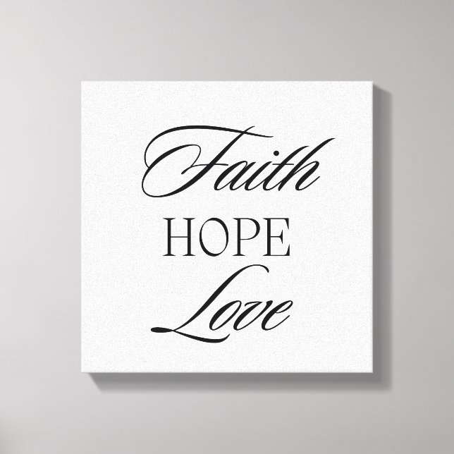 Faith, Hope Kärlek minimalistisk design Canvastryck (Framsida)