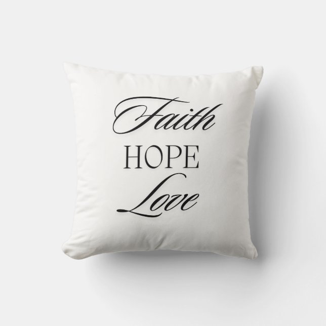 Faith, Hope Kärlek minimalistisk design Kudde (Framsida)