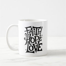 Faith Hope Kärlek | Modern kristen Religiösa Kaffemugg