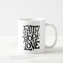 Faith Hope Kärlek | Modern kristen Religiösa Kaffemugg