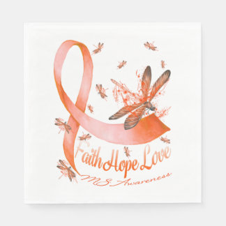 Faith Hope Kärlek MS Awareness Dragonfly Pappersservett
