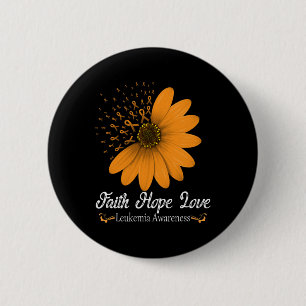 Faith Hope Kärlek Orange Ribbon Blood Cancer Suppo Knapp