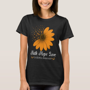 Faith Hope Kärlek Orange Ribbon Blood Cancer Suppo T Shirt