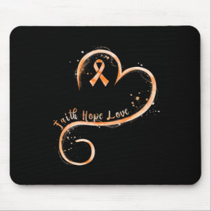 Faith Hope Kärlek Orange Ribbon Leukemia Awareness Musmatta