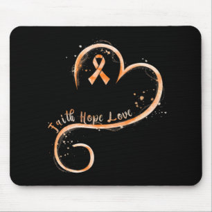 Faith Hope Kärlek Orange Ribbon Leukemia Awareness Musmatta