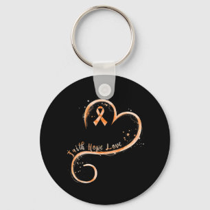 Faith Hope Kärlek Orange Ribbon Leukemia Awareness Nyckelring