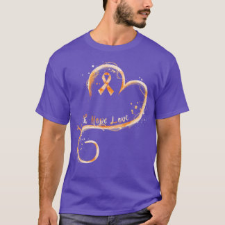 Faith Hope Kärlek Orange Ribbon Leukemia Awareness T Shirt