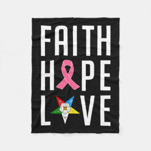 Faith Hope Kärlek Östra Star Breast Cancer Awa Fleecefilt