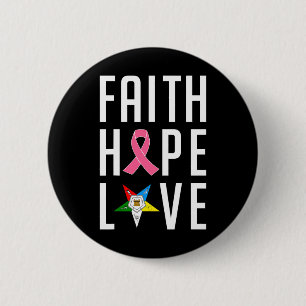 Faith Hope Kärlek Östra Star Breast Cancer Awa Knapp