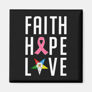 Faith Hope Kärlek Östra Star Breast Cancer Awa Magnet