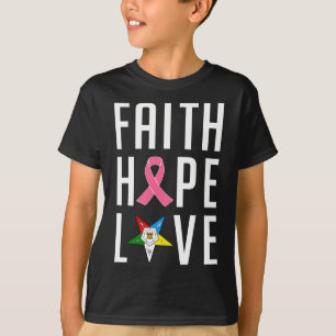 Faith Hope Kärlek Östra Star Breast Cancer Awa T Shirt