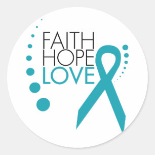 Faith, Hope, Kärlek - Ovarian Cancer Runt Klistermärke
