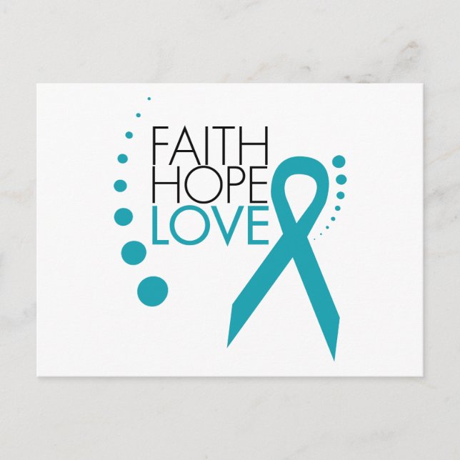 Faith, Hope, Kärlek - Ovarian Cancer Vykort (Framsida)