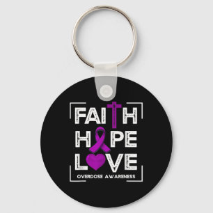 Faith Hope Kärlek Överdosering Medvetenhet Kristna Nyckelring