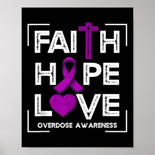 Faith Hope Kärlek Överdosering Medvetenhet Kristna Poster