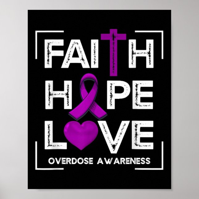Faith Hope Kärlek Överdosering Medvetenhet Kristna Poster (Framsidan)