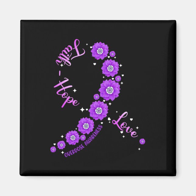 Faith Hope Kärlek överdosering Medvetenhet Ribbon  Magnet (Framsidan)