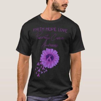 Faith Hope Kärlek Pancreatic Cancer Awareness Lila T Shirt