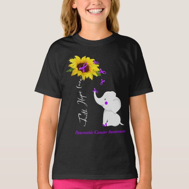 Faith Hope Kärlek Pancreatic Cancer Awareness T Shirt (Framsida)