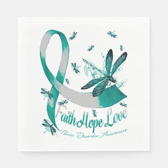 Faith Hope Kärlek Panic Disorder Awareness Dragonf Pappersservett (Framsidan)