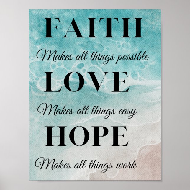 Faith, Hope, Kärlek Poster (Framsidan)