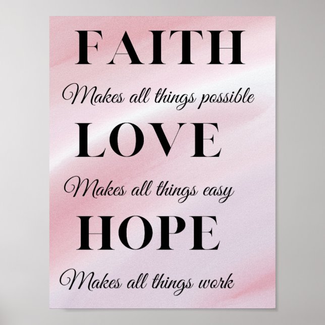 Faith, Hope, Kärlek Poster (Framsidan)