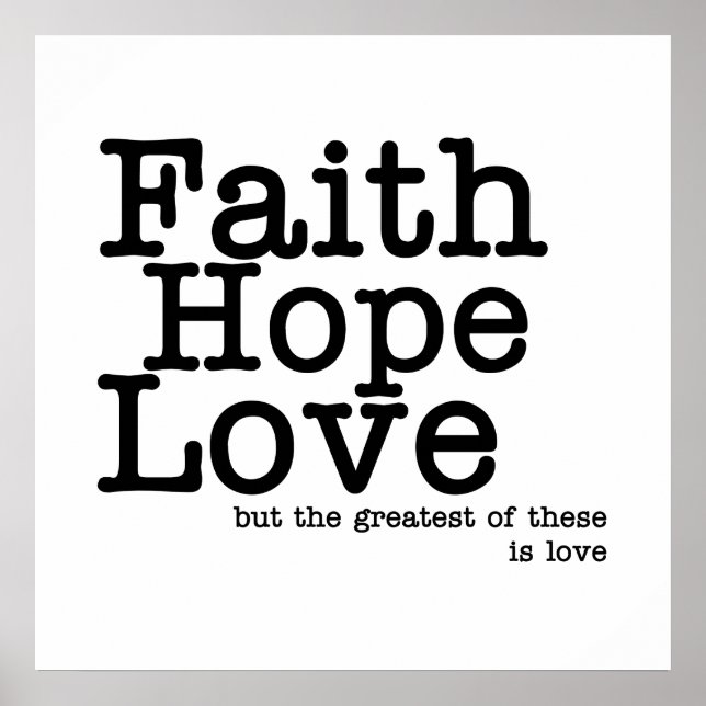 Faith Hope Kärlek Poster (Framsidan)