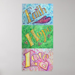 Faith, Hope, Kärlek Poster (Lodrät)