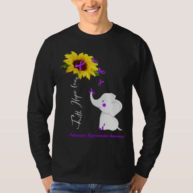 Faith Hope Kärlek Pulmonary Hypertension Awareness T Shirt (Framsida)