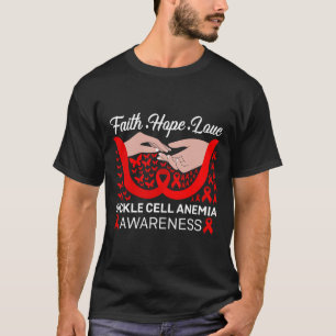 Faith Hope Kärlek Red Butterfly Sickle Cell Anemia T Shirt