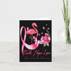 Faith Hope Kärlek Rosa Flamingo Ribbon Breast Canc Kort