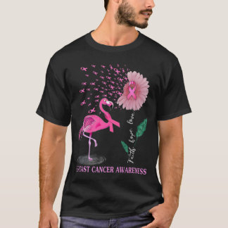 Faith Hope Kärlek Rosa Flamingo Ribbon T Shirt