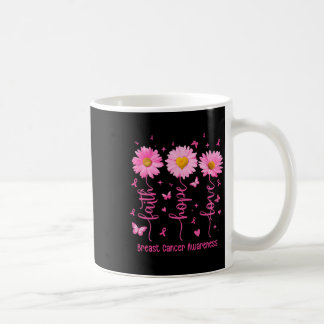 Faith Hope Kärlek Rosa Ribbon Breast Cancer Awaren Kaffemugg