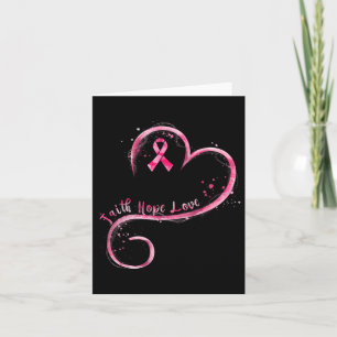 Faith Hope Kärlek Rosa Ribbon Breast Cancer Awaren Kort