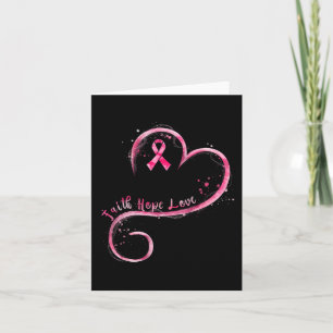 Faith Hope Kärlek Rosa Ribbon Breast Cancer Awaren Kort