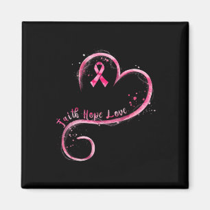 Faith Hope Kärlek Rosa Ribbon Breast Cancer Awaren Magnet