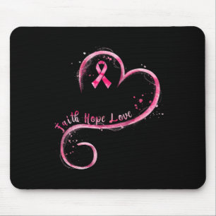 Faith Hope Kärlek Rosa Ribbon Breast Cancer Awaren Musmatta