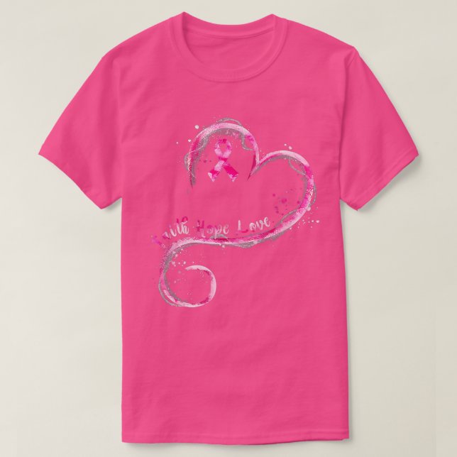 Faith Hope Kärlek Rosa Ribbon Breast Cancer Awaren T Shirt (Design framsida)