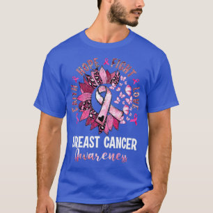 Faith Hope Kärlek Rosa Ribbon Leopard Breast Cance T Shirt