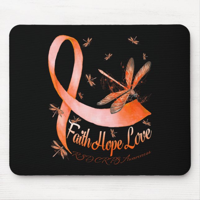 Faith Hope Kärlek Rsd Crps Awareness Dragonfly Musmatta (Framsidan)