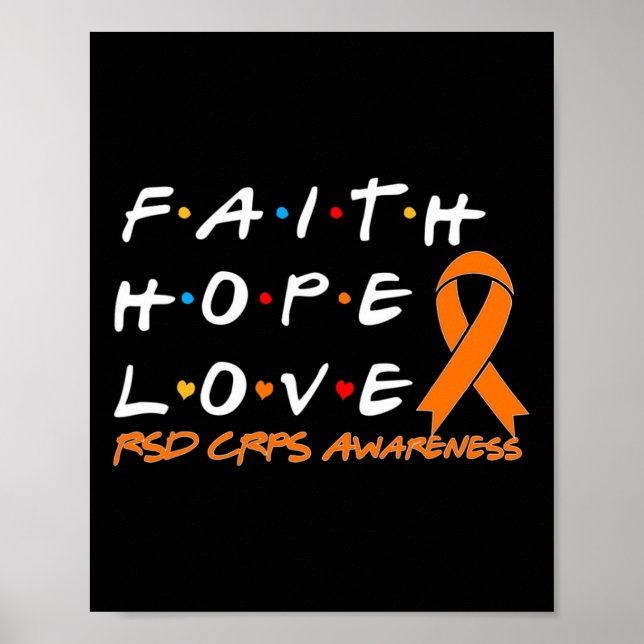 Faith Hope Kärlek Rsd Crps Awareness Poster (Framsidan)