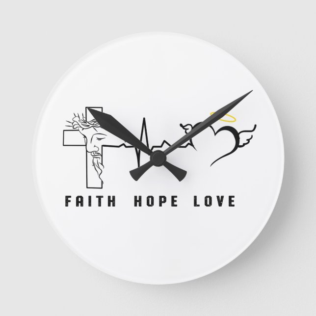 FAITH HOPE KÄRLEK RUND KLOCKA (Framsida)