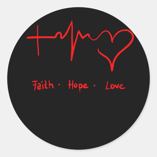 Faith Hope Kärlek Runt Klistermärke (Framsida)