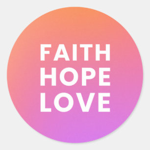 Faith Hope Kärlek Runt Klistermärke