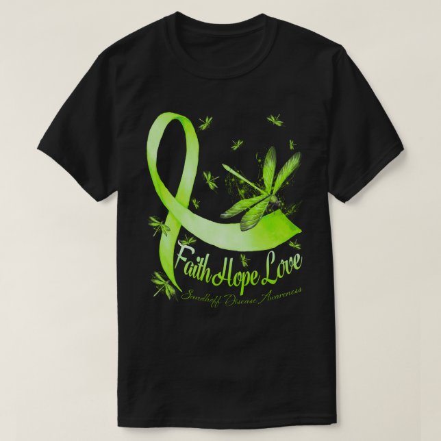 Faith Hope Kärlek Sandhoff Disease Awareness Drago T Shirt (Design framsida)