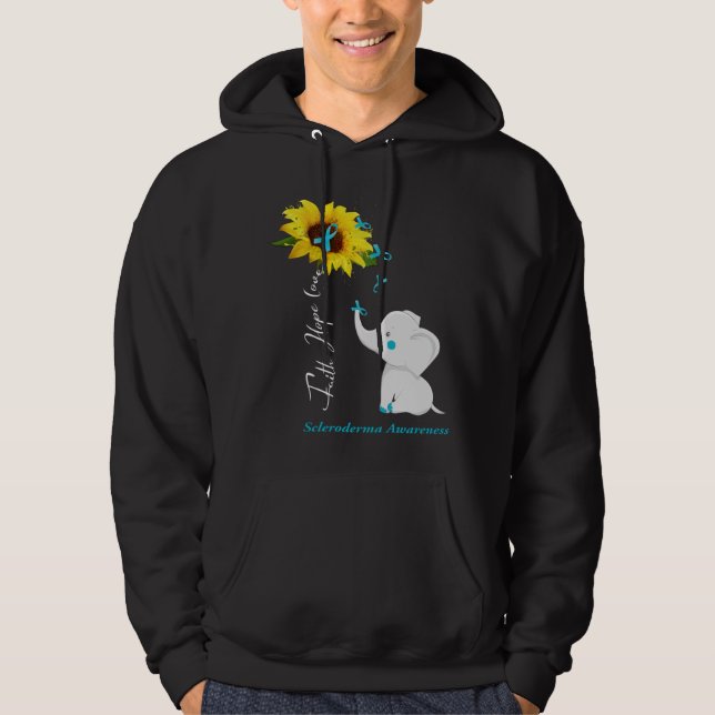 Faith Hope Kärlek Scleroderma Awareness Hoodie (Framsida)
