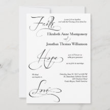 Faith Hope Kärlek Script Wedding-inbjudan