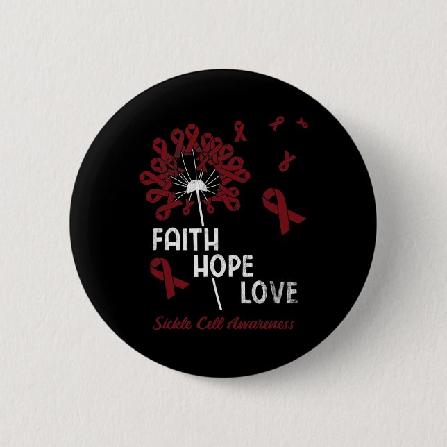 Faith Hope Kärlek Sickle Cell Awareness 1 Knapp (Framsida)