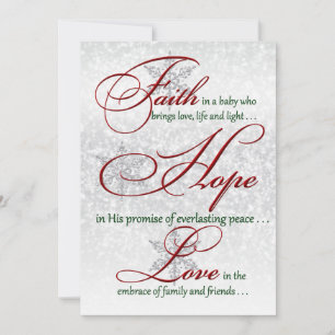 Faith, Hope, Kärlek Silver PHOTO-julkort Julkort