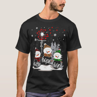 Faith Hope Kärlek Snögubbe Jesus Dandelion Christi T Shirt